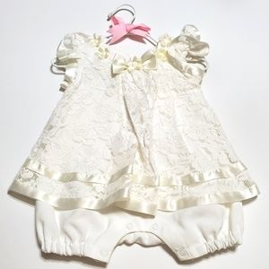 25 Bonnie Baby Lace Dress Snap Botton Size M 6/9